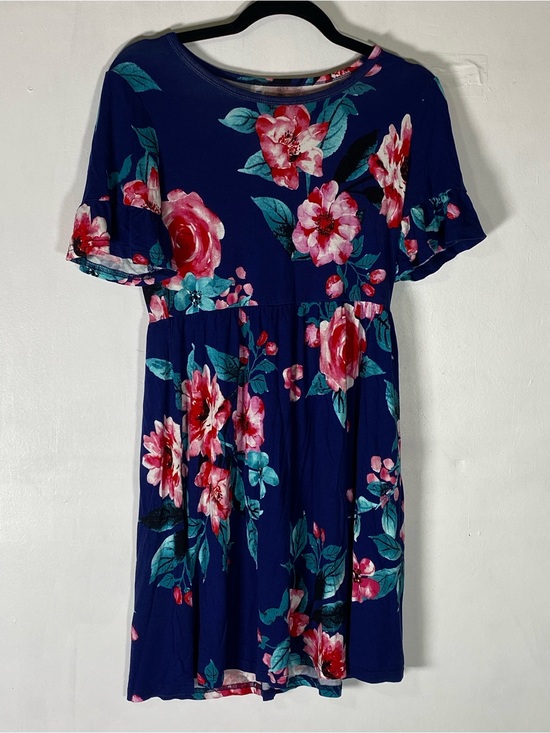 Viishow Dresses & Skirts - Floral Babydoll SunDress Blue Pink Cottagecore Boho Medium Modest Feminine